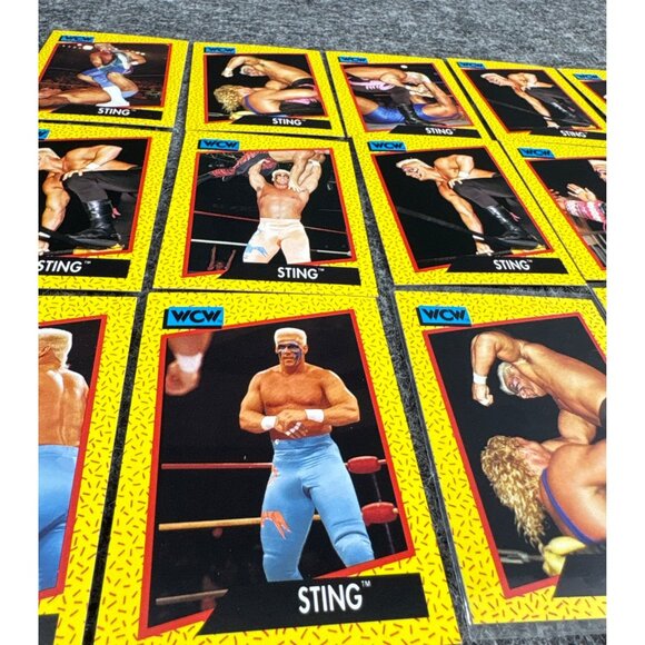 1991 WCW Sting Wrestling Trading Cards Lot Of 18 By Impel - Picture 2 of 4